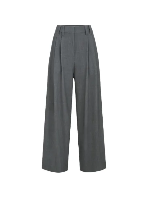 Brunello Cucinelli tropical luxury wool tailored trousers with monili Grey M0W07P9272C010