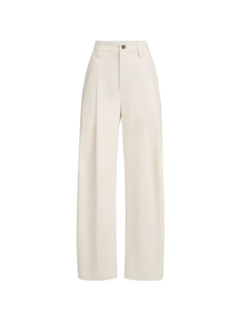 Brunello Cucinelli dyed cotton and wool wrinkled denim five-pocket baggy trousers with Monili Neutrals MB198P9022C1101