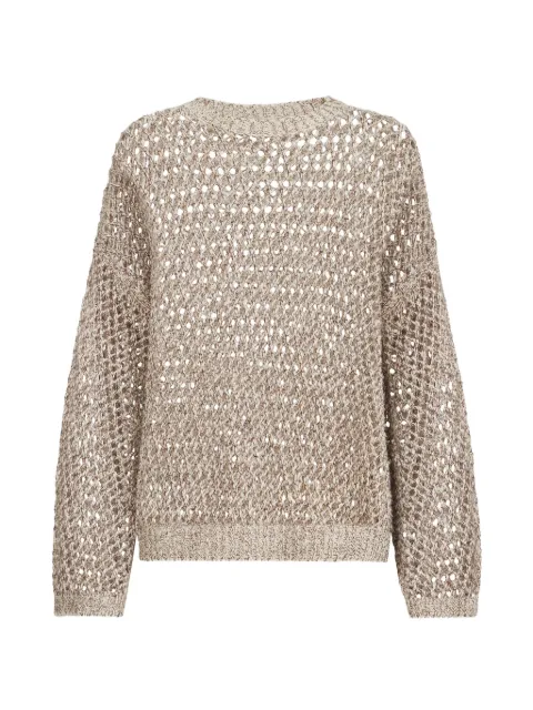 Brunello Cucinelli Dazzling chiné net sweater Neutrals MEA345600CII33