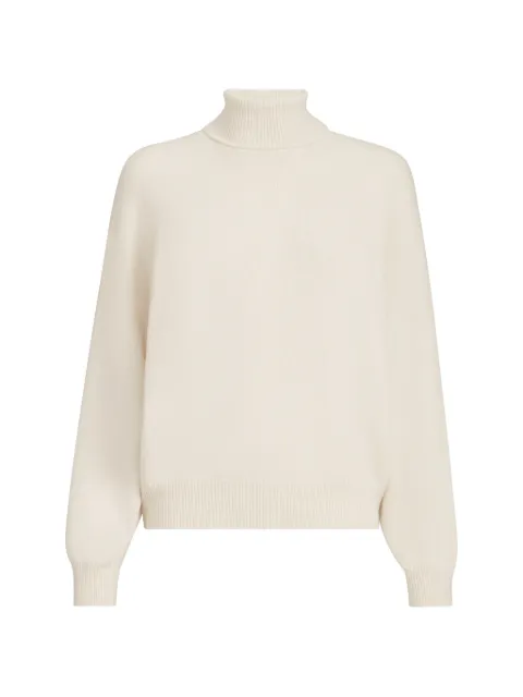 Brunello Cucinelli cashmere turtleneck sweater with monili Neutrals M12744403