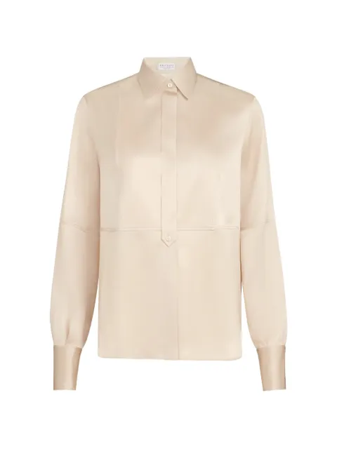 Brunello Cucinelli stretch silk satin shirT Neutrals M0C59NR516C9643