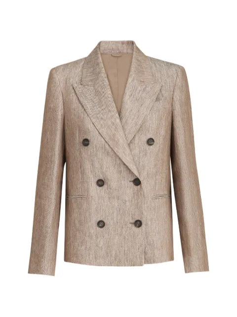 Brunello Cucinelli linen denim blazer with Monili Neutrals MB1867308C016