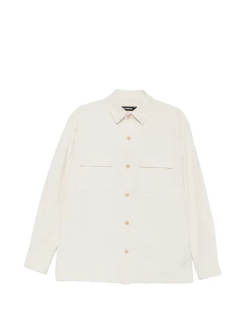 Karl Lagerfeld corduroy-effect flap-pocket overshirt Neutrals 60597560563008