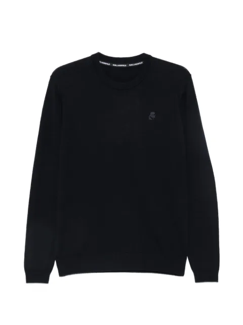 Karl Lagerfeld logo-patch crew-neck sweater Blue 6550000563300