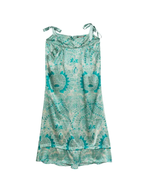 Roberto Cavalli Vintage 2000s floral-print silk midi dress Blue RC390AZR