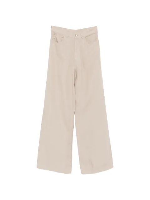 Emporio Armani logo-patch wide-leg trousers Neutrals EW000749AF12679