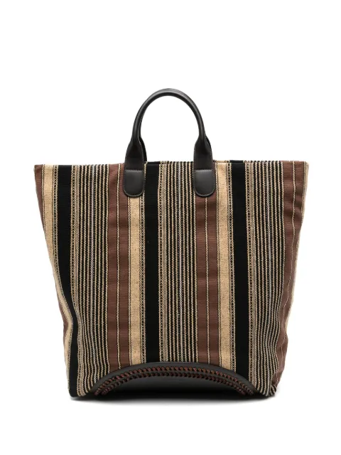 Emporio Armani striped-pattern tote bag Brown EM005989AF26107