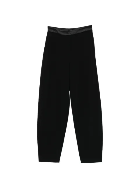 Emporio Armani satin-trim tapered trousers Black EW004436AF12303