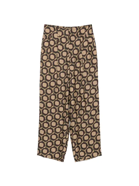 Emporio Armani geometric-print pleated trousers Brown EM006119AF26599F2003