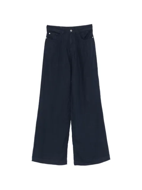 Emporio Armani wide-leg linen trousers Blue EW000749AF12679