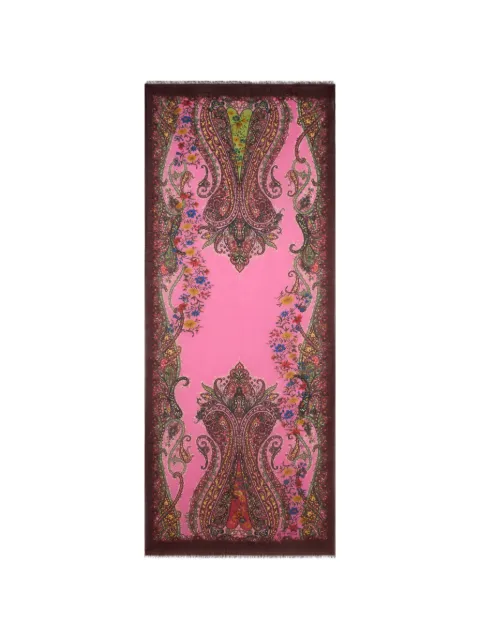 ETRO printed cashmere scarf Pink WATA0010AV494