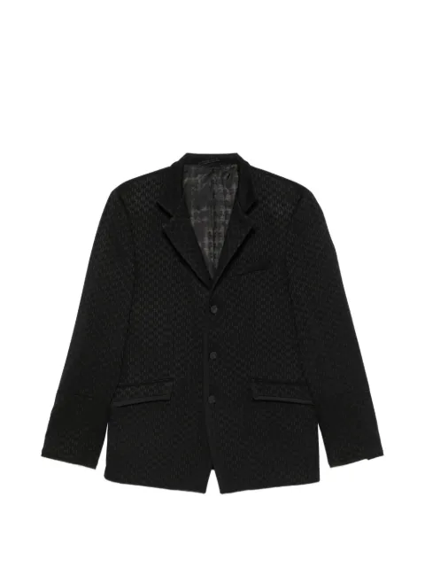 Karl Lagerfeld monogram-pattern notched-lapel blazer Black 15522010563115