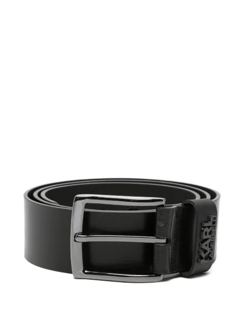 Karl Lagerfeld logo-plaque buckle belt Black 8153000563431