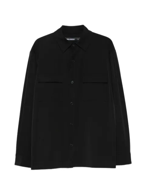 Karl Lagerfeld flap-pocket overshirt Black 60597560563093