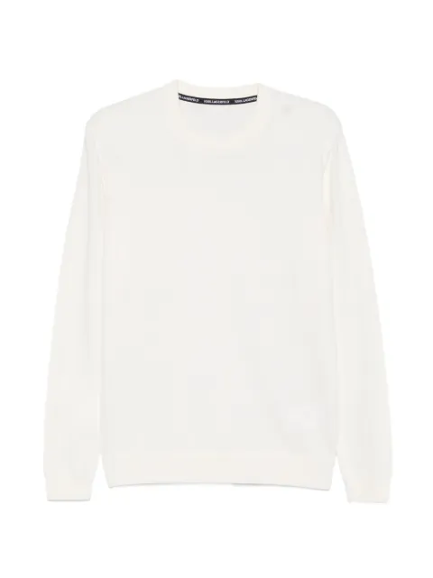 Karl Lagerfeld logo-embroidered crew-neck sweater White 6550000563300