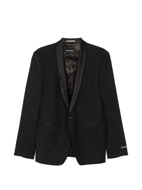Karl Lagerfeld satin-trim buttoned blazer Black 15520610500090