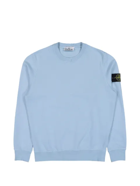 Stone Island logo-badge fleece sweater Blue L1S156100060S0051