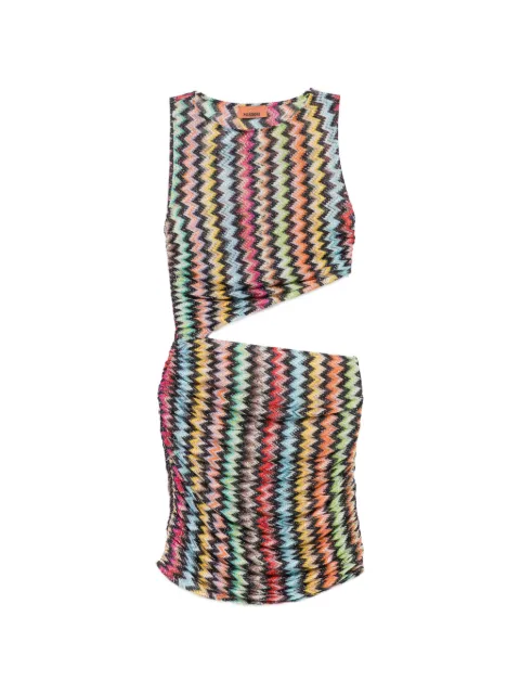 Missoni zigzag-knit cut-out beach dress Black MS26SQ1PBR014J