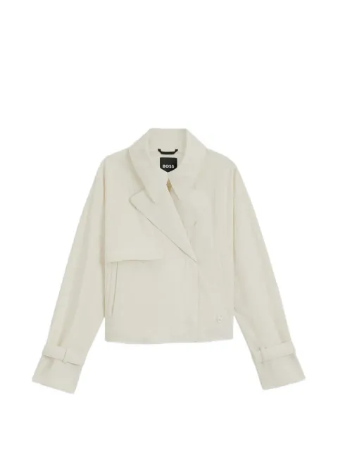 BOSS Short trench coat in peached crepe Neutrals 50556422