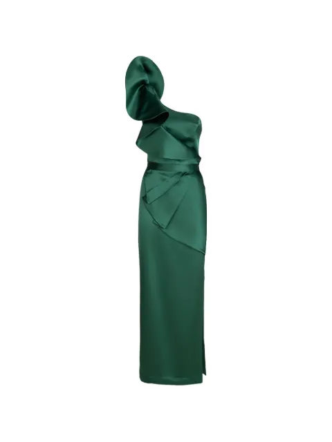 Catalina Venezia ruffled one-shoulder maxi dress Green ABTVENEZIAVRD