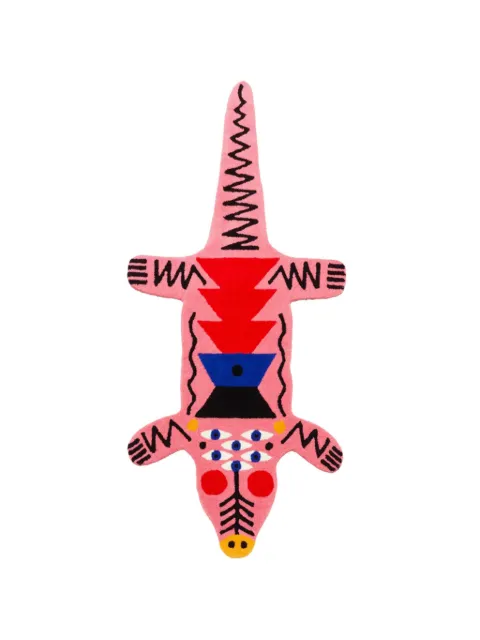 Qeeboo crocodile-motif rug Pink 410015