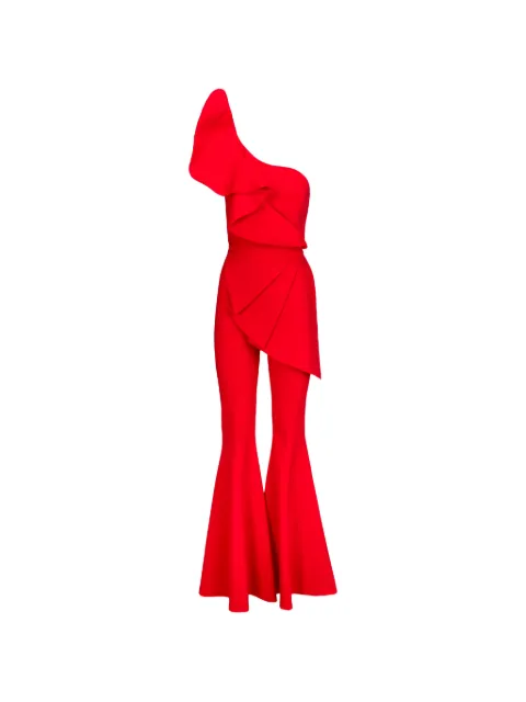 Catalina Venezia Co-Ord one-shoulder ruffled jumpsuit Red COORDVENEZRSO
