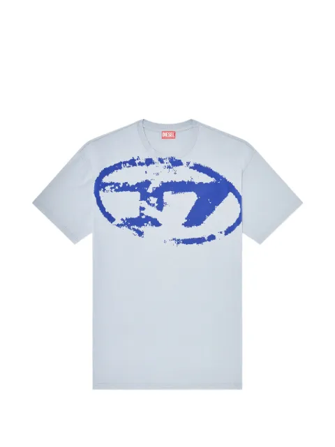 Diesel T-shirt with distressed flocked logo Blue A130490DQAU