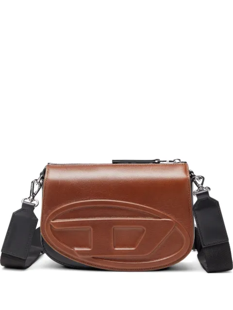 Diesel 1DR-bicolour leather crossbody bag Black X10223P9025