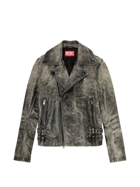 Diesel biker jacket in treated leather Black A228440CJCM