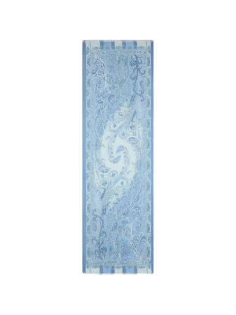 ETRO floral-motif silk scarf Blue WATA0005AS262