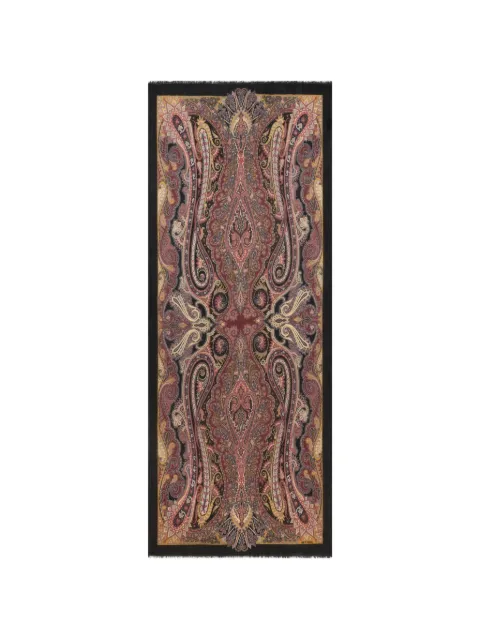 ETRO paisley-print cashmere scarf Black WATA0010AL234