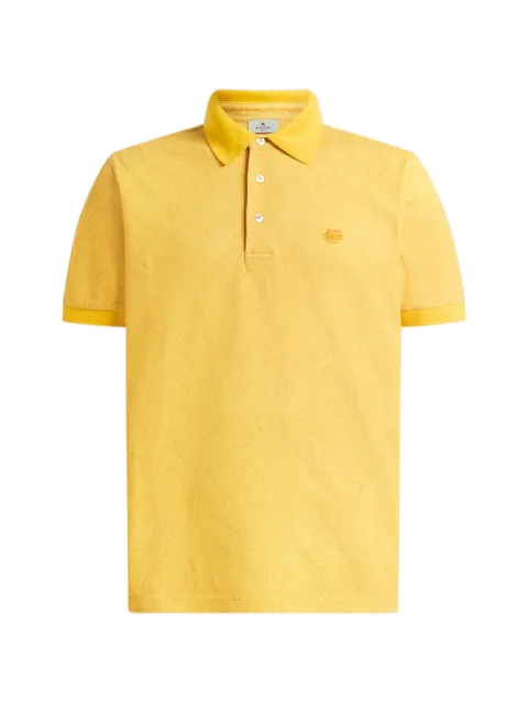 ETRO Arnica-motif cotton polo shirt Yellow MRMD0004AKF84