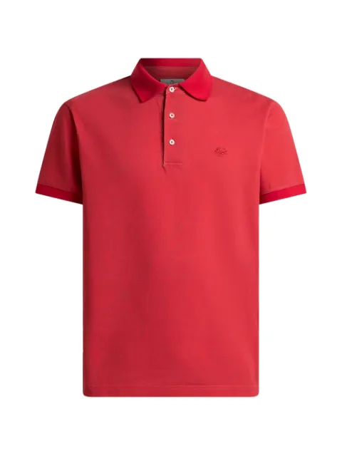 ETRO cotton polo shirt with Arnica-motif Red MRMD0004AKF84