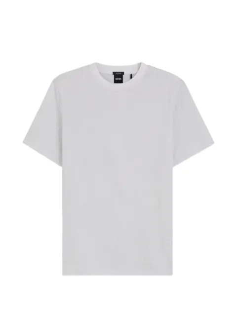 BOSS cotton T-shirt with jacquard pattern White 50558850