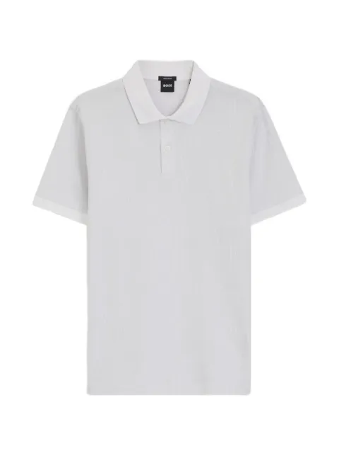 BOSS jacquard-pattern short-sleeve polo shirt White 50558855