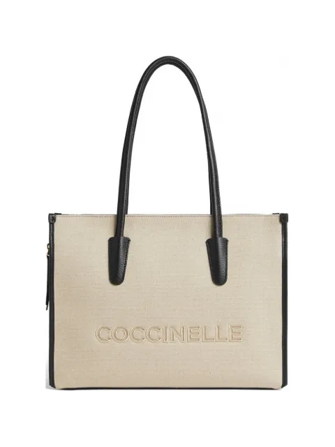 Coccinelle Myrtha logo-embroidered shoulder bag Neutrals E1UAL110201