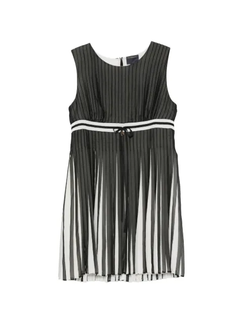 Roberto Cavalli Vintage 2000s pleated striped-pattern midi dress Black RC450AZO