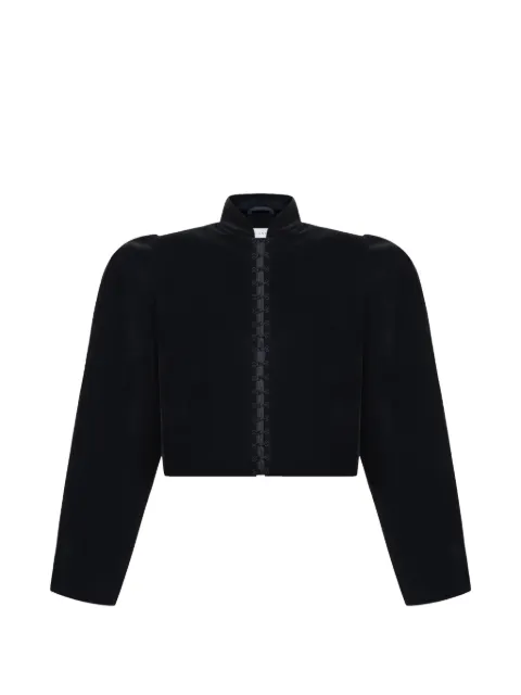 TATUNA puff-sleeved velvet jacket Black TAT024