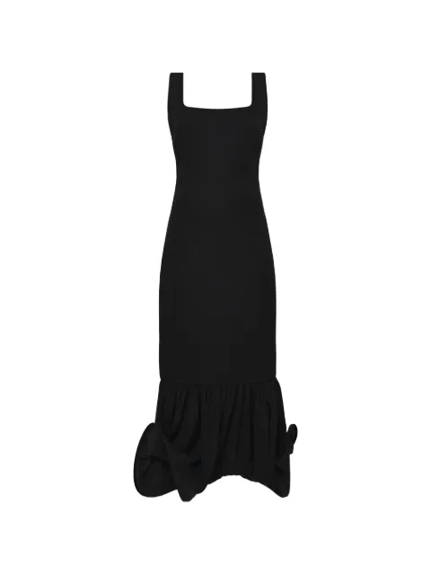 TATUNA ruffled draped midi dress Black EN310
