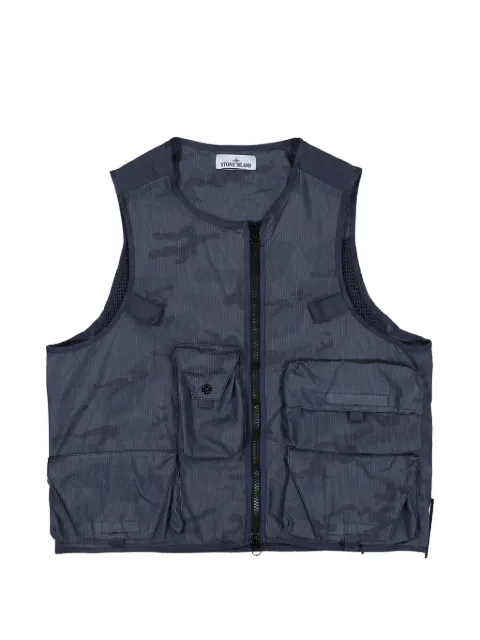 Stone Island g100006 faded camo ripstop-TC vest Blue L1S15G100006S00E9