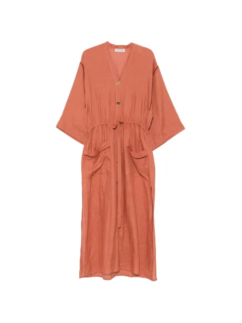 Valentino Garavani Pre-Owned 1980s drawstring-waist dress Brown VA280AZP