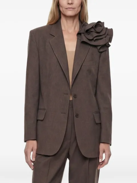Magda Butrym floral-appliqué blazer Brown 300526