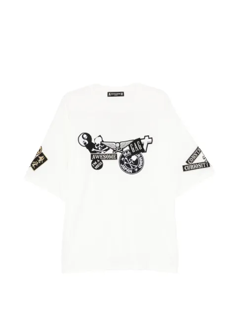Mastermind Japan patch-detail round neck T-shirt White MJ26EE1TS108020WHT