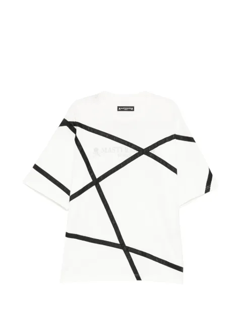 Mastermind World skull-print tape-detail T-shirt White MW26SE1TS078020WHT