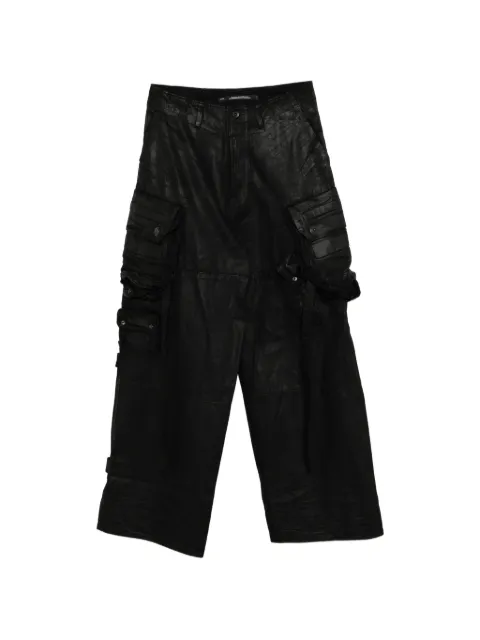 Julius coated-finish cargo pants Black 937PAM1C