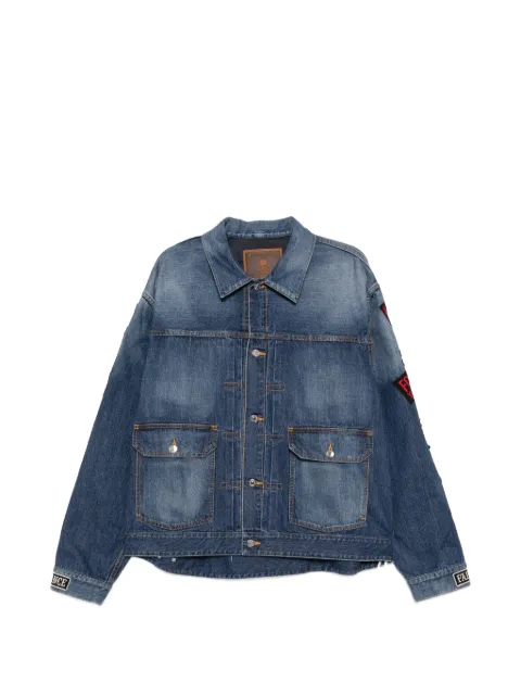 Mastermind Japan patch-detail denim jacket Blue MJ26EE1BL015001IND