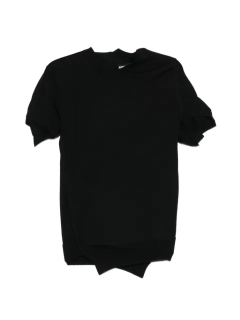 Junya Watanabe asymmetric knitted top Black JQN001