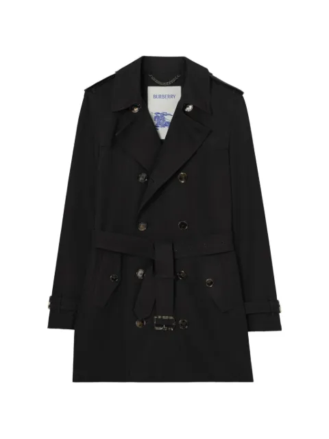 Burberry mid-length paisley lace Foxfield trench coat Black 8124878