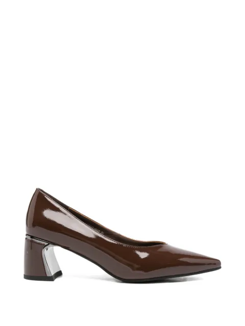 SERGIO MORETTI FIRENZE patent-finish pointed-toe pumps Brown R658526106BRW