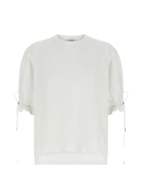 Max Mara drawstring-cuff t-shirt White 261194E12